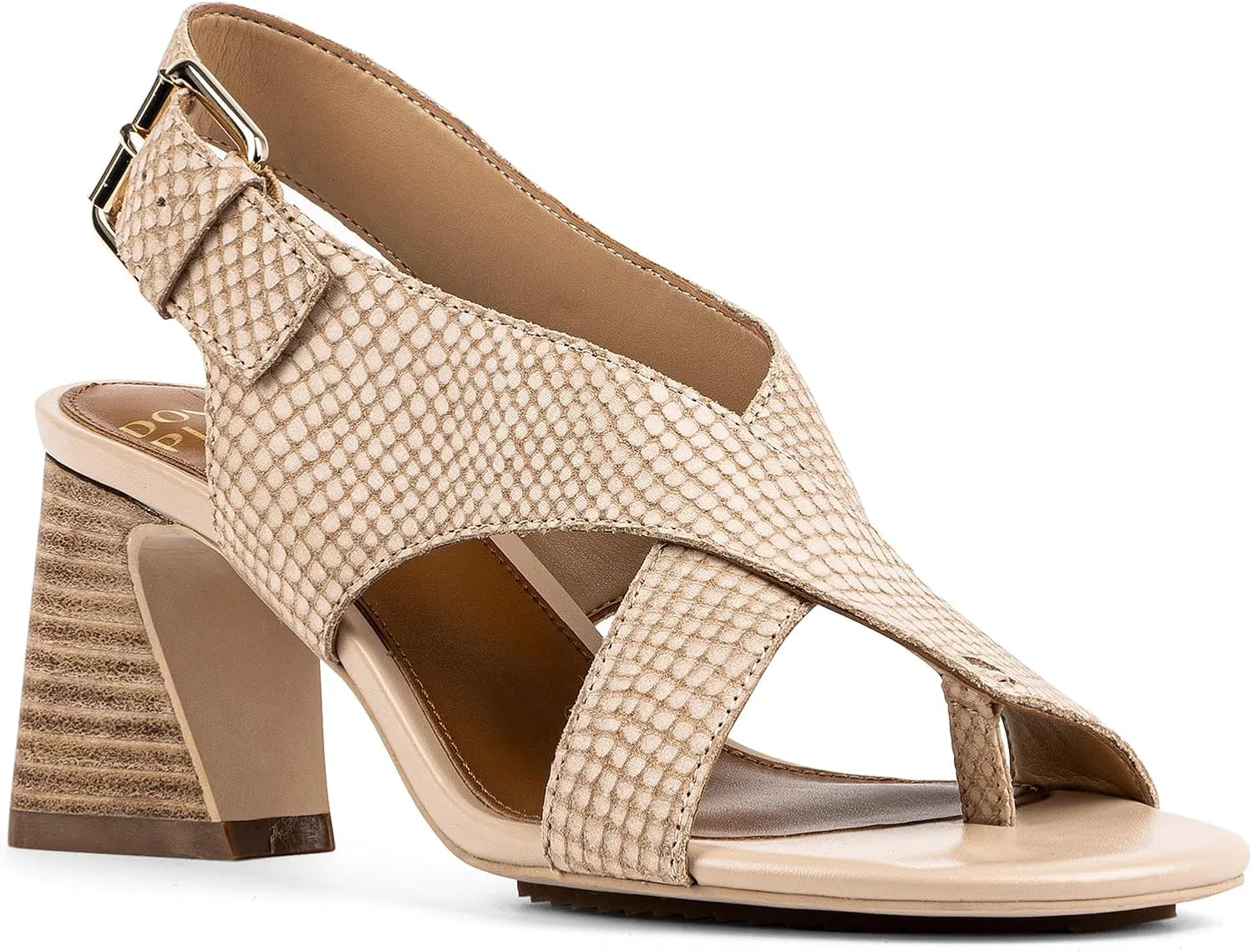 Donald J Pliner Women's Edwin Pebbled Metallilc Heeled Sandal