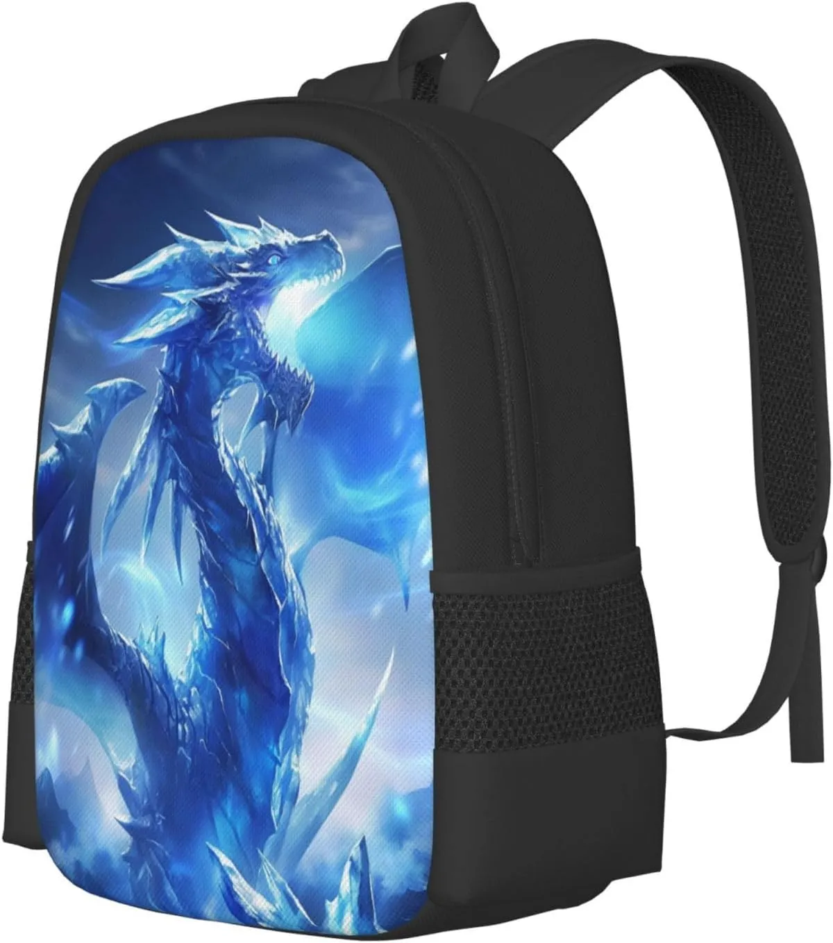 Dragon Backpack, Simple and Aesthetic Bookbag for Women & Men, Lightweight Adjustable Black Backpack for Travel Outdoor Sports, Large Capacity Laptop Bag for Business Office