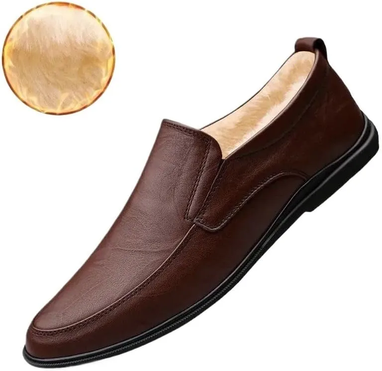 Dress Formal Shoes for Mens Vegan Leather Comfort Orthopedic Slip-on Business Working Office Non Slip Shoe