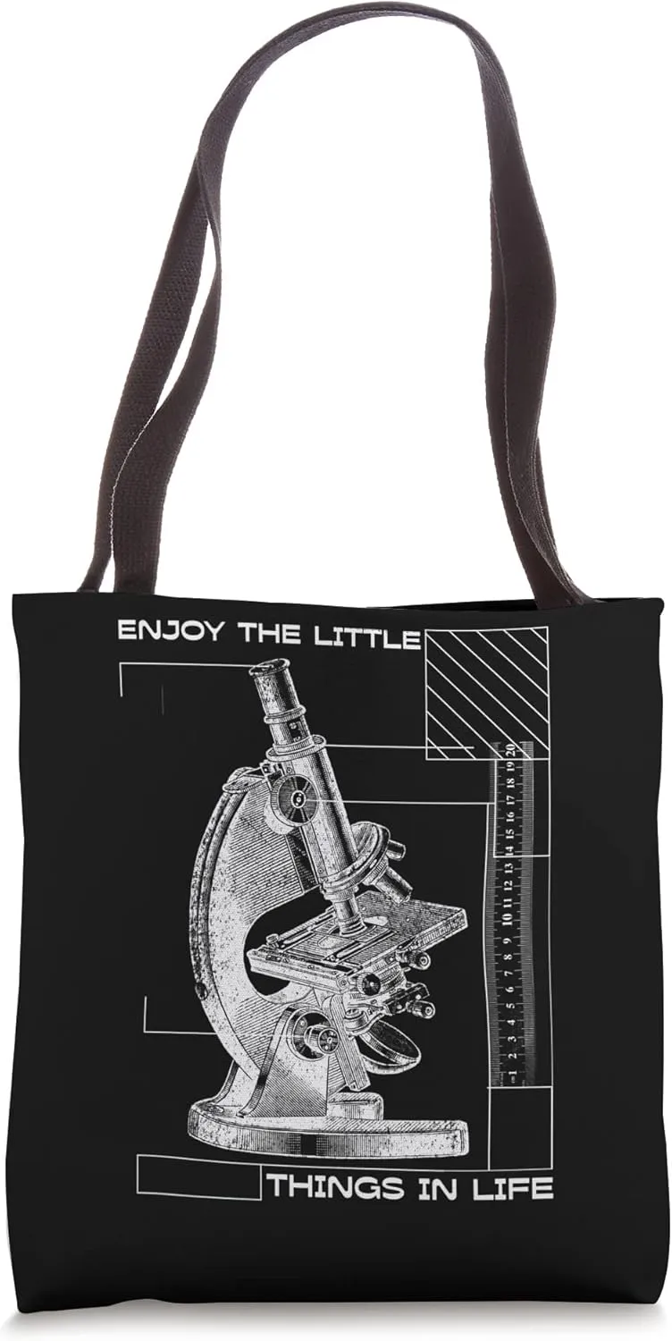 Enjoy The Little Things In Life Microscope Microbiology Tote Bag