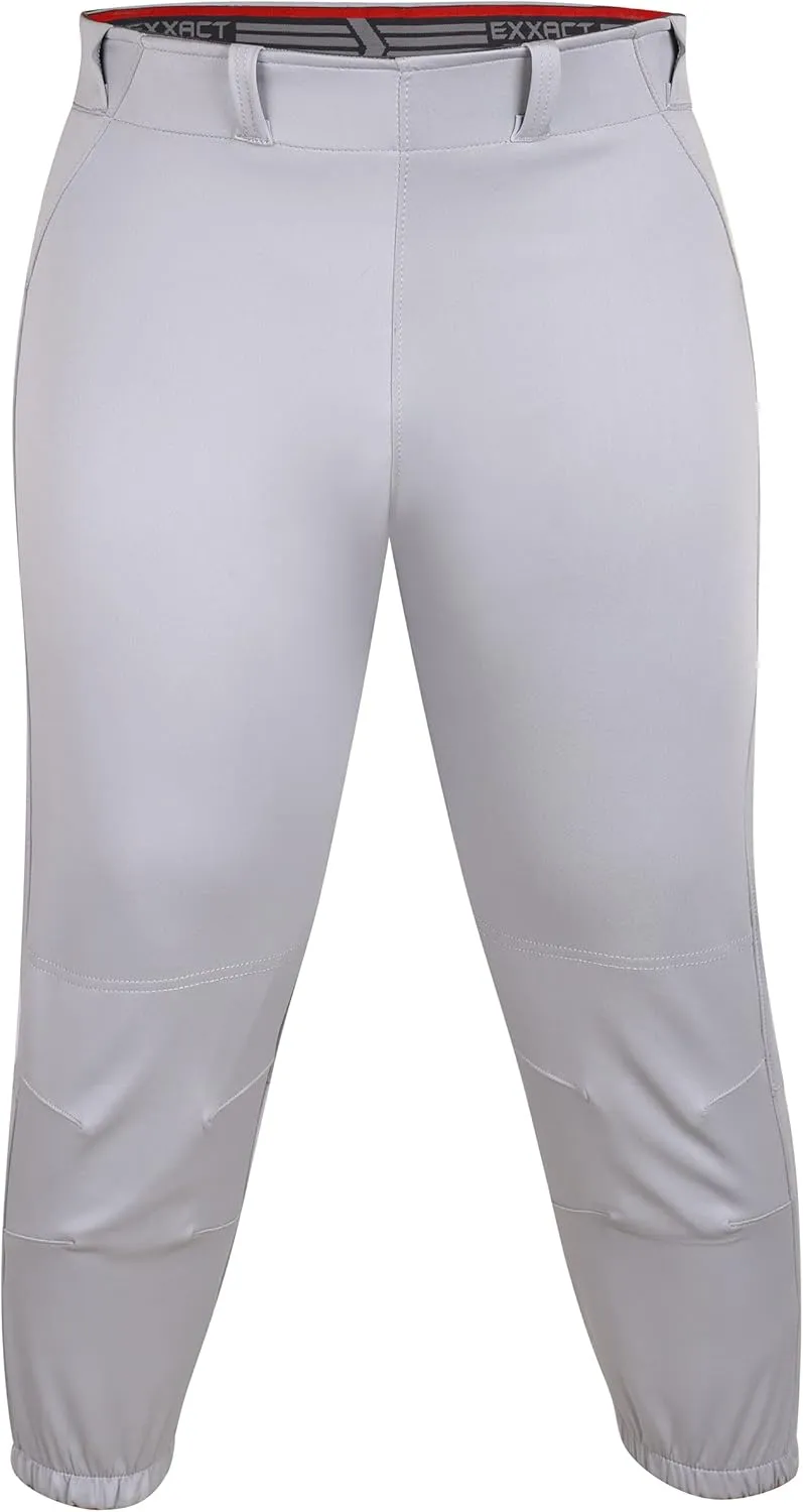 Exxact Sports Girls Softball Pants Knicker/Yoga Style Knee Length, 4-Way Stretch Low Rise Youth Softball Pants for Girls