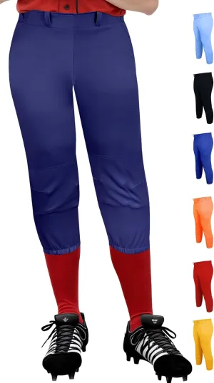Exxact Sports Womens Softball Pants Knicker/Yoga Style Knee Length, 4-Way Stretch Low Rise Softball Pants for Women