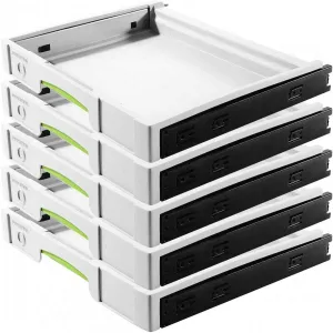 Festool 500767 SYS-AZ Drawer Set Systainer Organizer (5 Drawer Set)