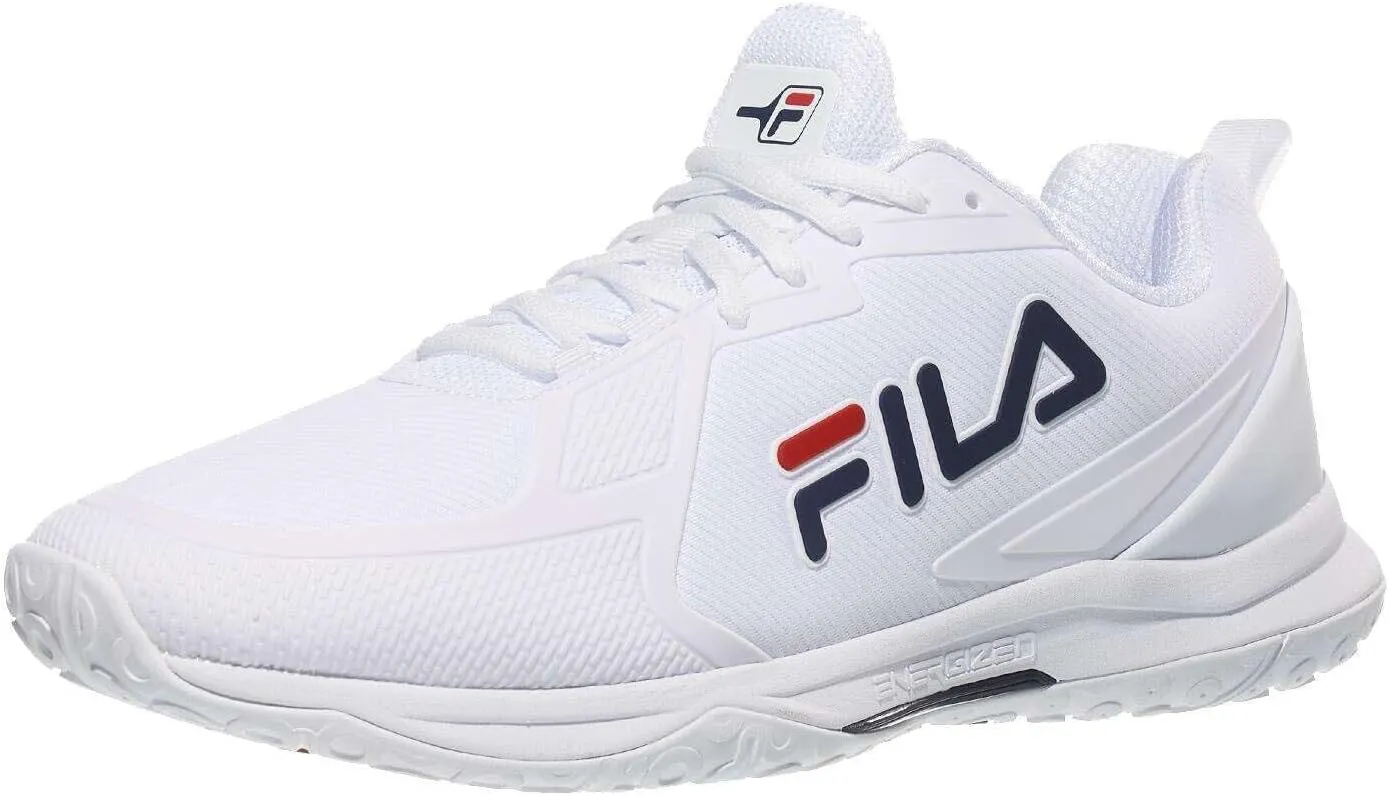 FILA Men's Volley Burst Shoes, White/Fila Red/Fila Navy - 8
