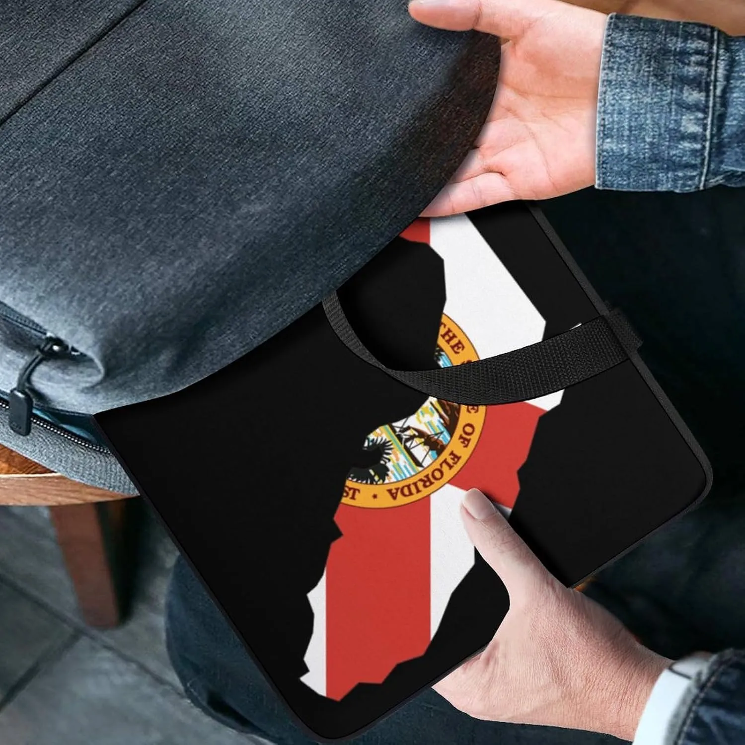 Florida State Flag Map Laptop Sleeve Bag Computer Protective Carrying Case Cover with Handle for Travel Work 10inch