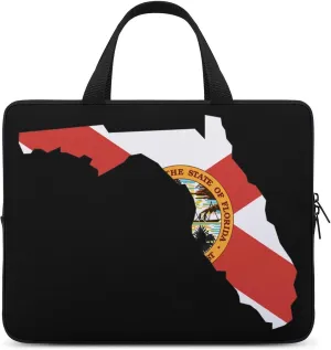 Florida State Flag Map Laptop Sleeve Bag Computer Protective Carrying Case Cover with Handle for Travel Work 10inch