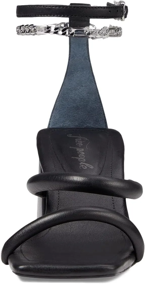 Free People Parker Chain Heels for Women - Adjustable Buckle Closure with Leather Insole, Gorgeous and Fashionable Heels