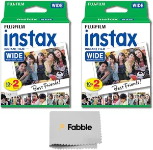 Fujifilm Wide Instant Film Twin Pack X2 (40 Sheets)   Camera and Lens Cleaning Cloth