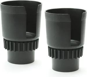 Gadjit CUP KEEPER 2.0 (2 PK) Cup Holder Adapter w/Adjustable Base For Hydro Flasks 18 21 24 oz, Yeti Tumbler 20 & 30 oz, Coffee & Travel Mugs 28 oz, Fits up to 3.25" diameters Black