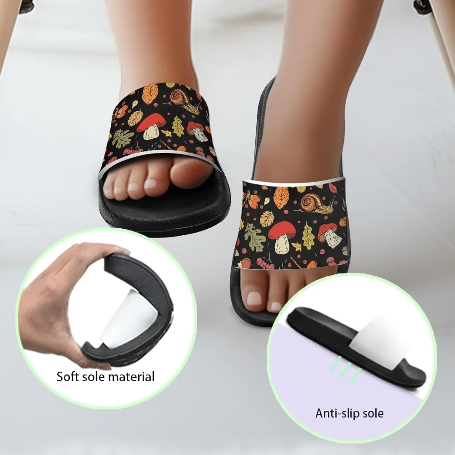 Girls Slide Sandals Lightweight Kids Summer Slippers with EVA Sole