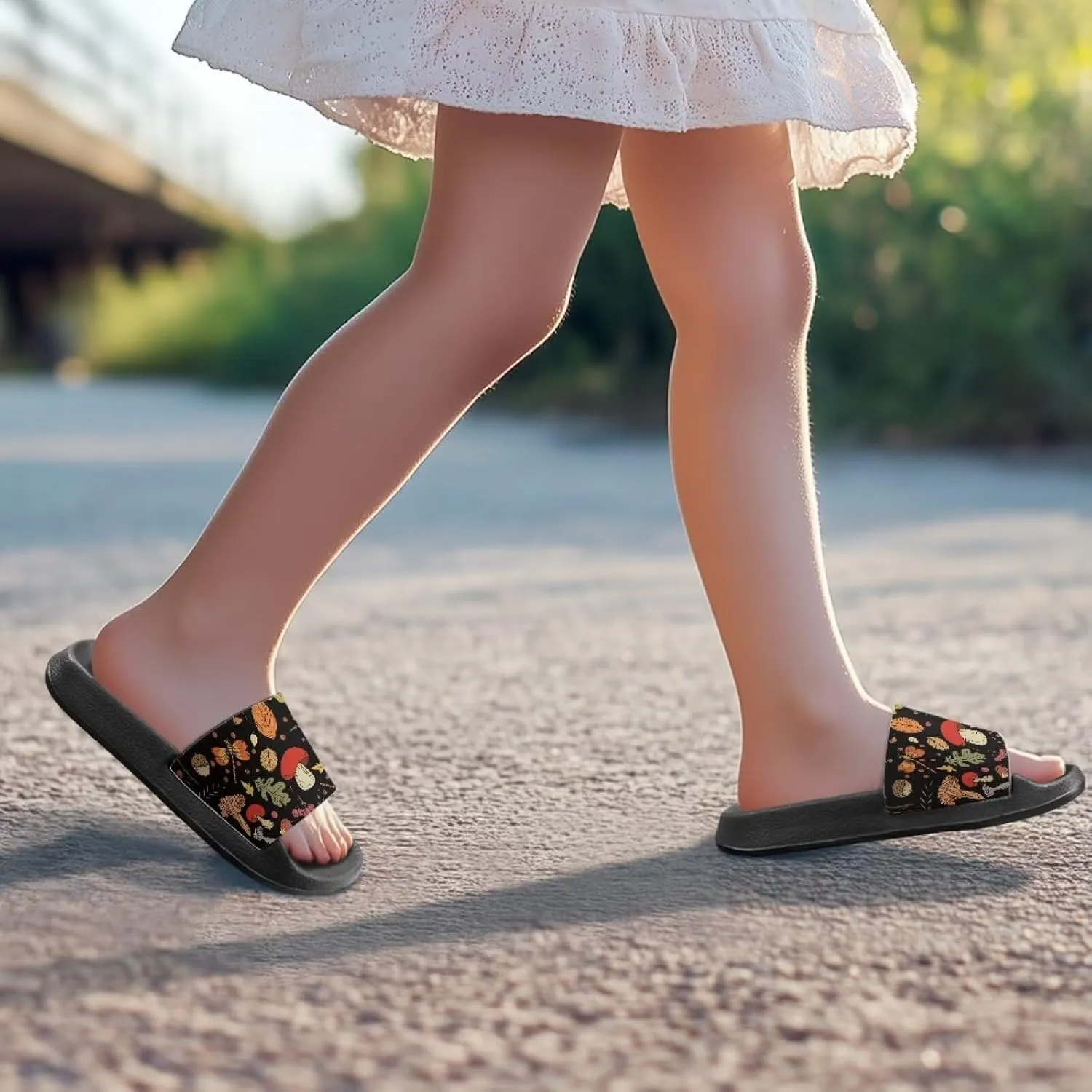 Girls Slide Sandals Lightweight Kids Summer Slippers with EVA Sole