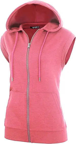 GIVON Women's Lightweight Hooded Vest Sleeveless 1/4 Zip Pullover Casual Hoodie Sweatshirt with Pockets
