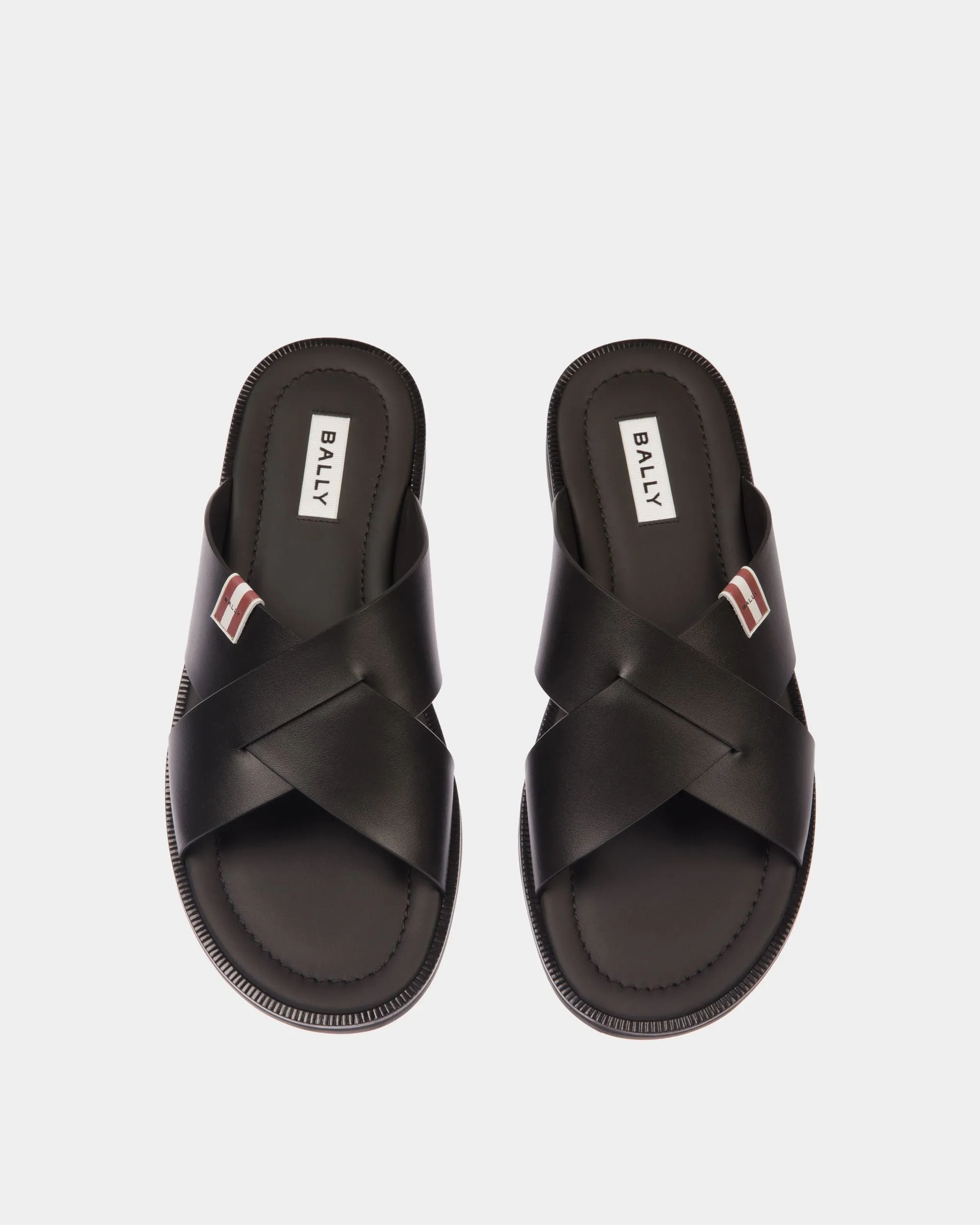 Glide Sandal in Black Leather