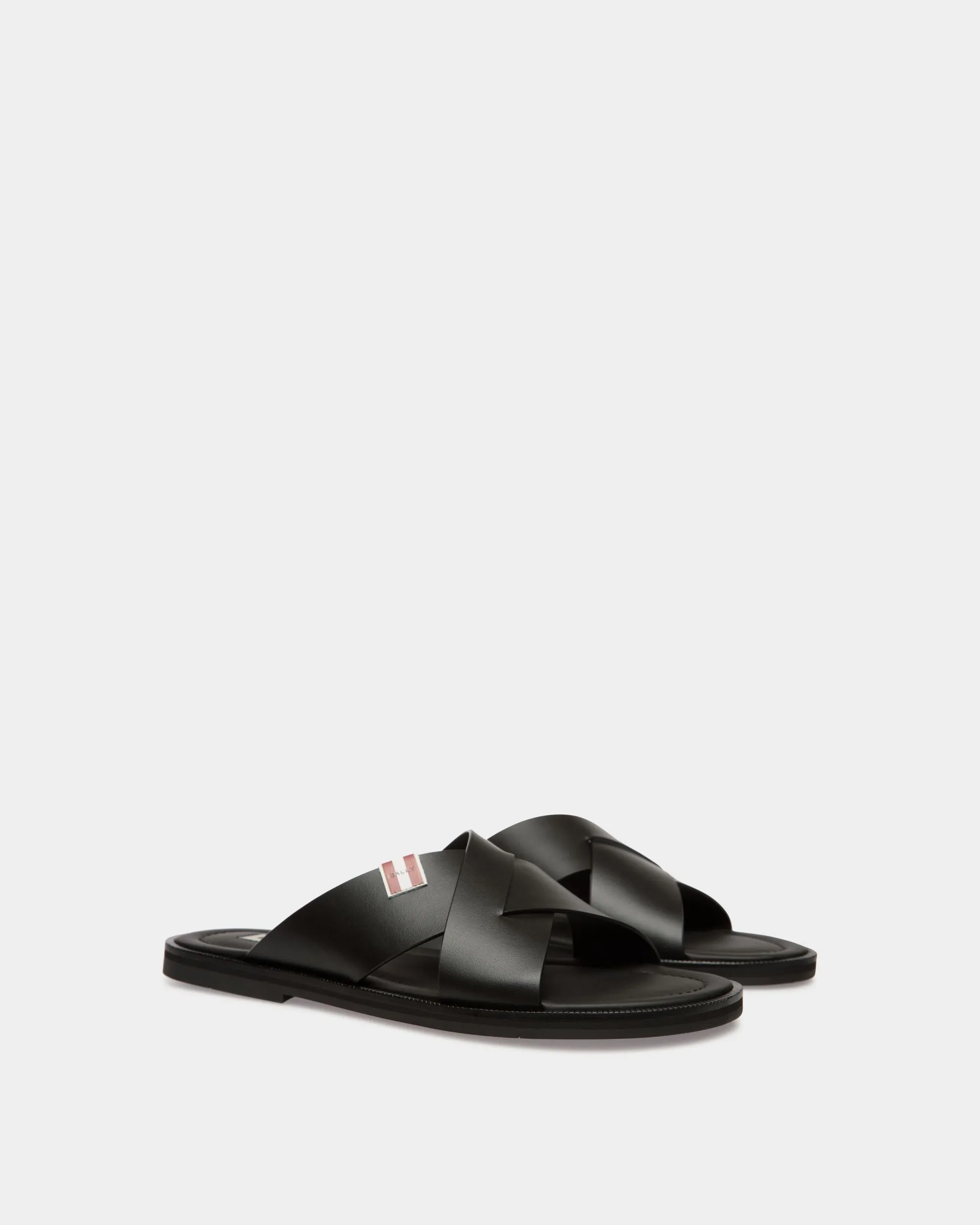 Glide Sandal in Black Leather