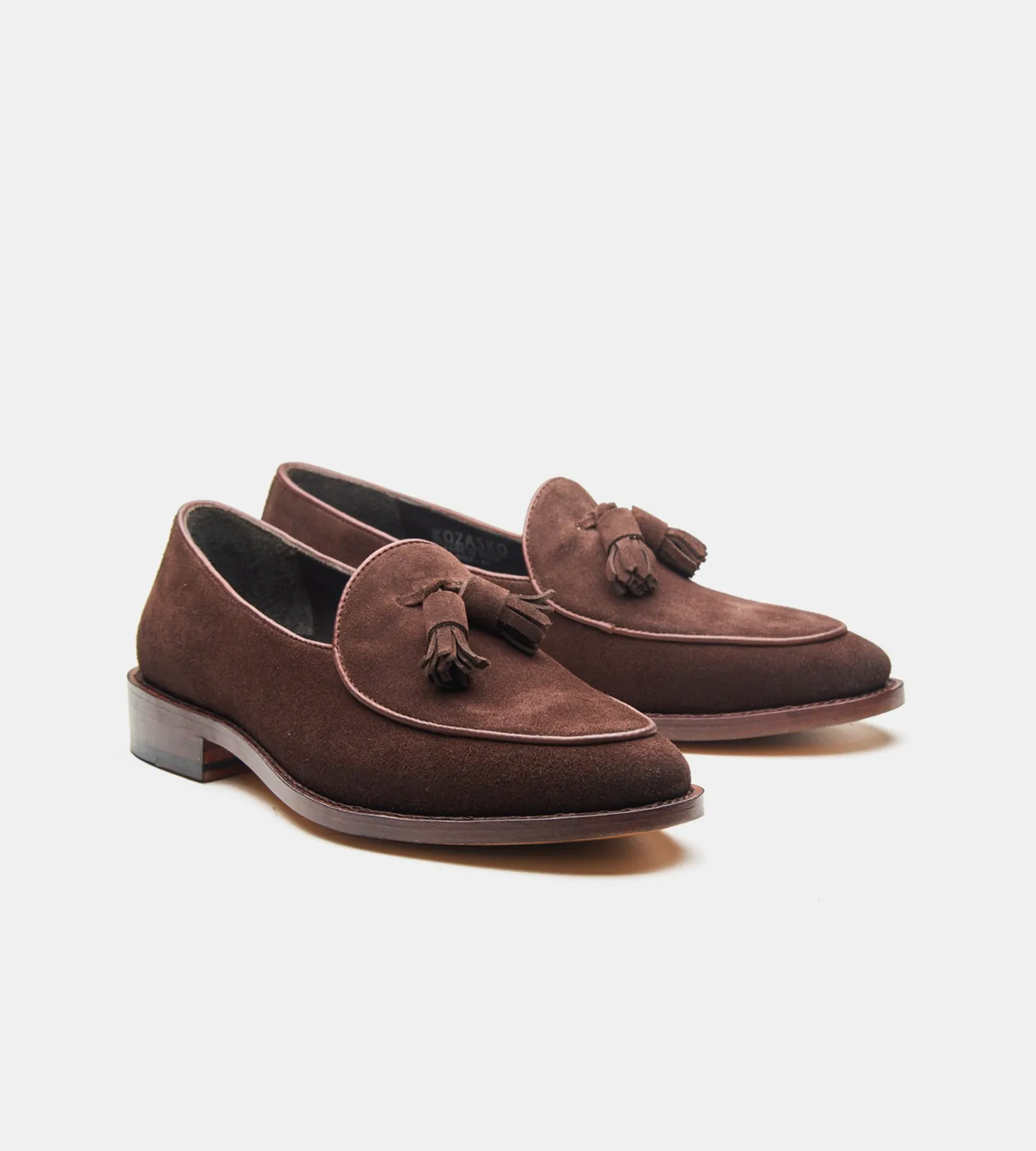 Goodyear Welted Brown Suede Belgian Tassel Loafer