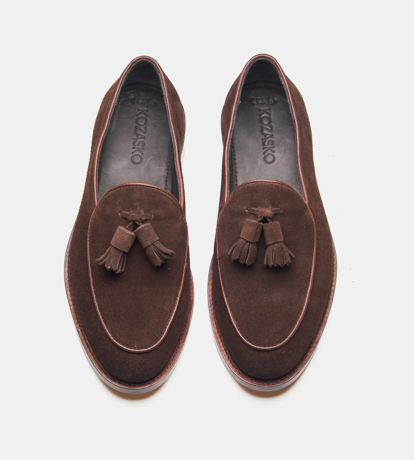Goodyear Welted Brown Suede Belgian Tassel Loafer
