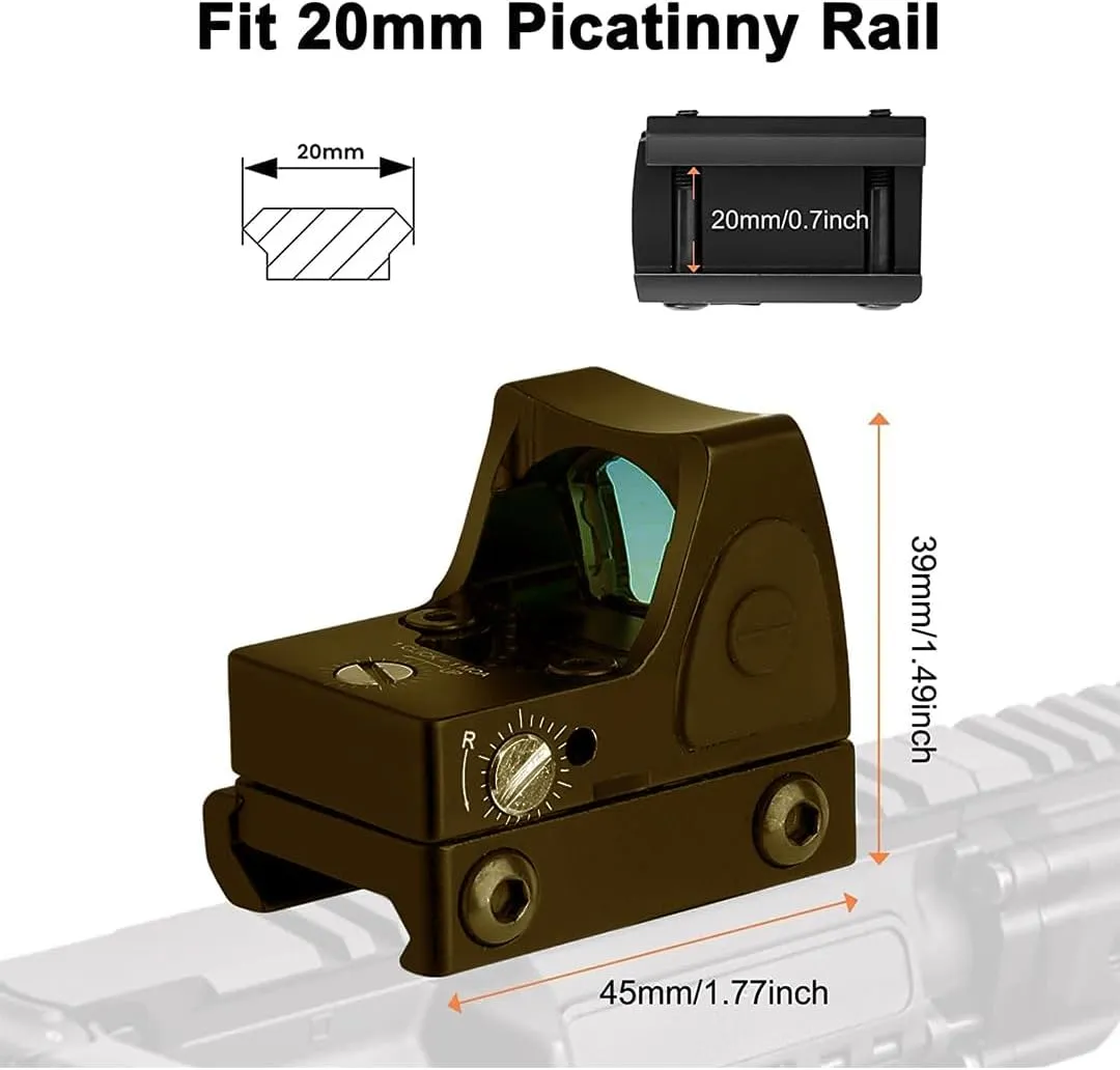 GOTICAL – Combo of 2 - RMR Cover Plate for Glock 17 19 26 Cut Slides with Front and Rear Sight RMT S2
