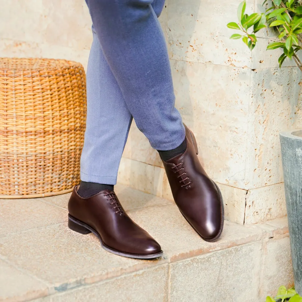 Handcrafted Wholecut Oxford Shoes – Premium Brown Leather
