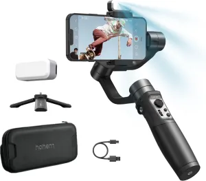 hohem iSteady Mobile Plus Kit Smartphone Gimbal Stabilizer, 3-Axis Phone Gimbal w/Fill Light, 360° Infinite Rotation, Max Payload 280g, Android and Phone Stabilizer for YouTube TikTok Video Vlogging