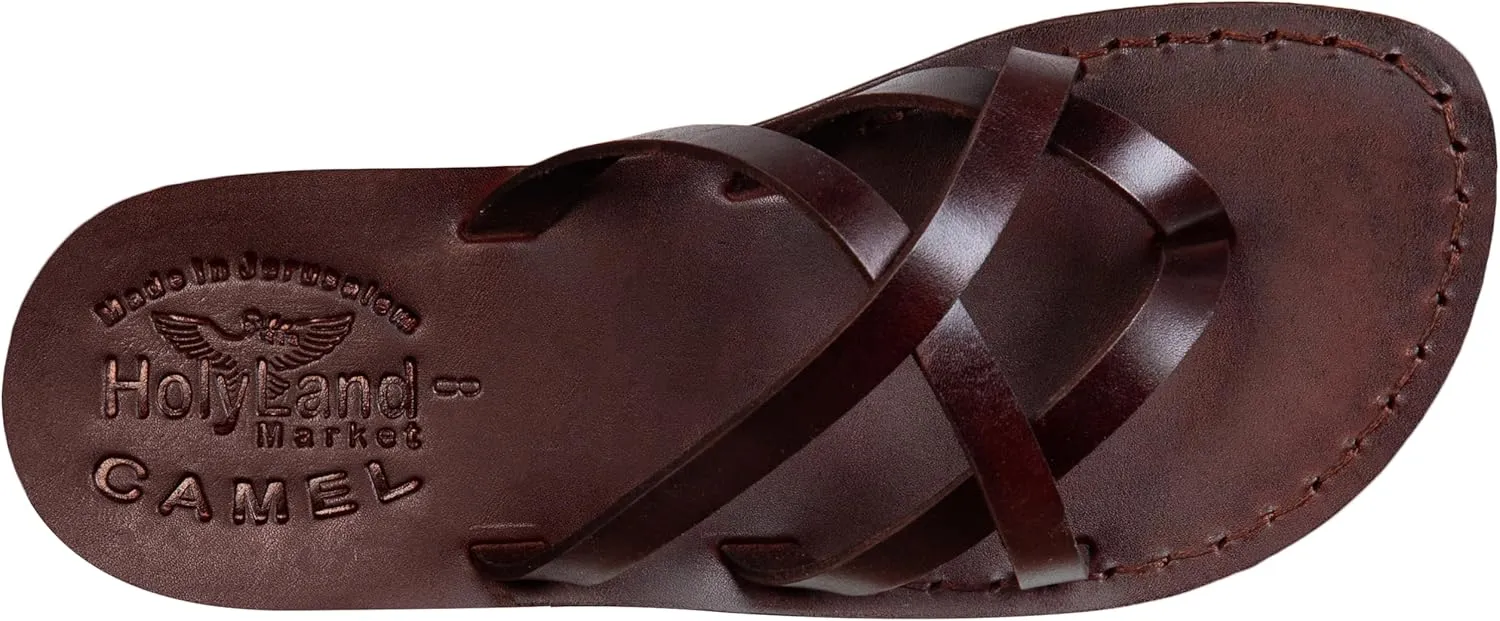 Holy Land Market Men/Women Biblical Jesus Leather Sandals/Slides From Jerusalem (Jerusalem Style I)