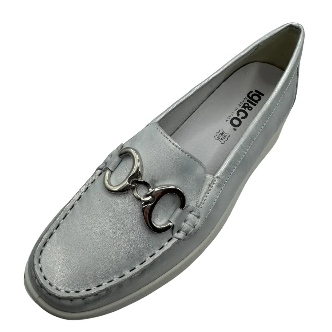 Igi & Co Pearlescent Leather Wedge Loafers