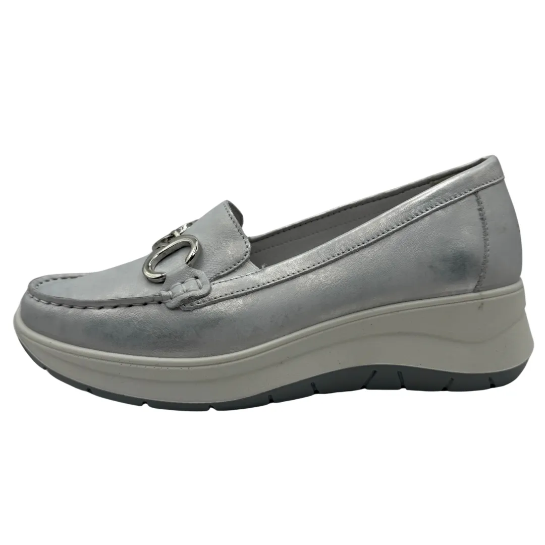 Igi & Co Pearlescent Leather Wedge Loafers