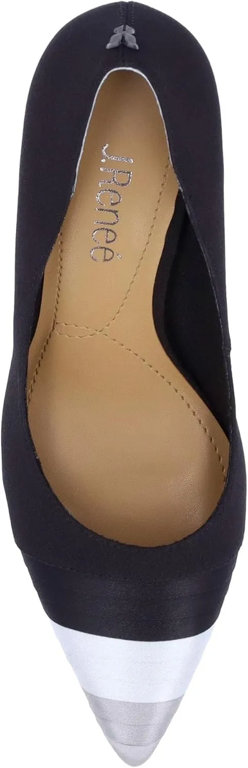 J. Renee Garbina - Heels for Women - Pointed Toe - Synthetic Outsole - Pleated Cap Toe - Kitten Heels