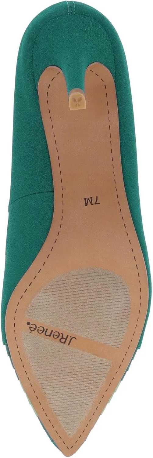 J. Renee Garbina - Heels for Women - Pointed Toe - Synthetic Outsole - Pleated Cap Toe - Kitten Heels
