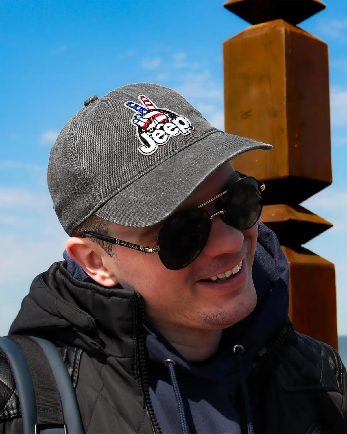 Jeep Wave USA Chino Twill Patch Garment Washed Hat.