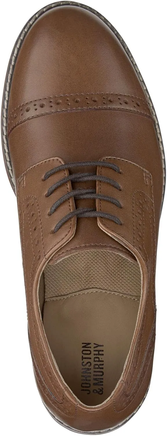 Johnston & Murphy Big Kid Conard Cap Toe Boys Lace-Up Dress Shoe