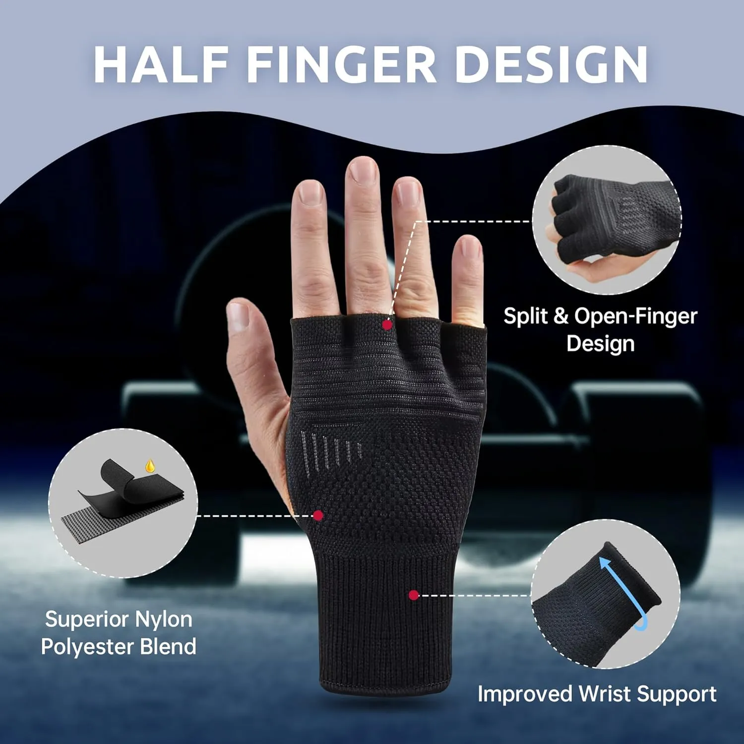 JPP Boxing Hand Wraps Inner Gloves Men Women, Half Finger Elasticated Bandages, Under Mitts Fist Protection, Muay Thai, Kickboxing, MMA, Martial Arts Speed Bag Punching Training