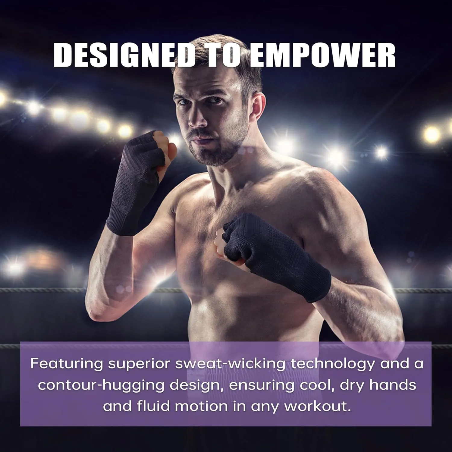 JPP Boxing Hand Wraps Inner Gloves Men Women, Half Finger Elasticated Bandages, Under Mitts Fist Protection, Muay Thai, Kickboxing, MMA, Martial Arts Speed Bag Punching Training