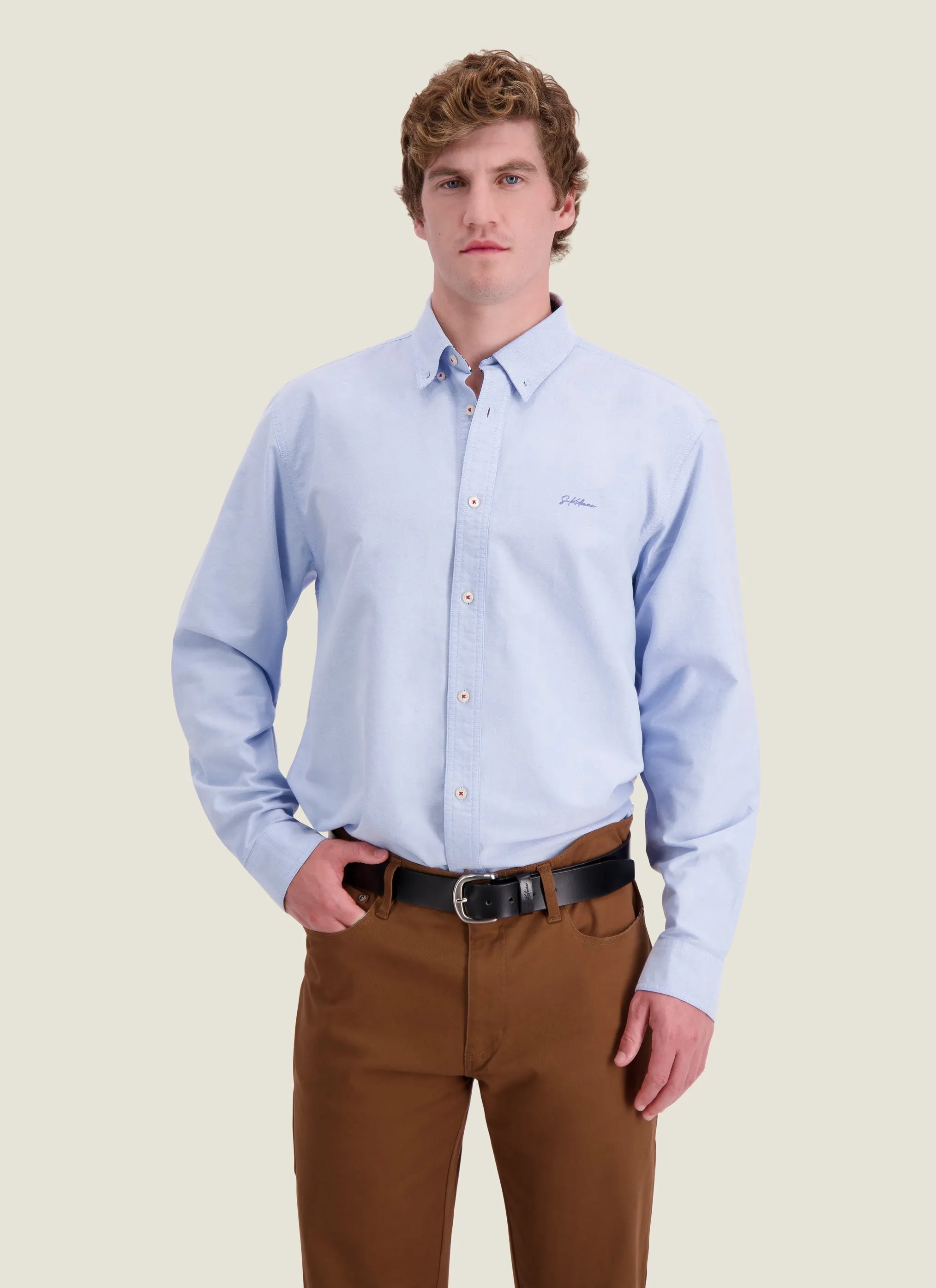 Kidman Mens Aberdeen Long Sleeve Shirt - Pale Blue