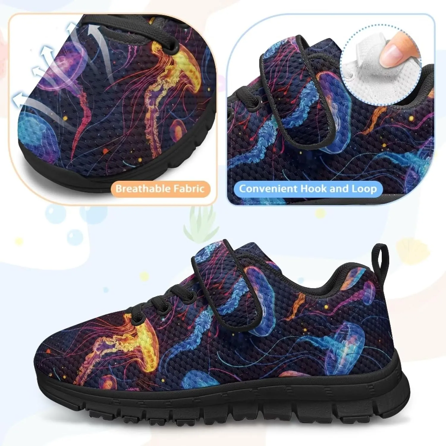 Kids Lightweight Strap Athletic Tennis Shoes Animal Sneakers Breathable Sports Running Walking Shoes for Boys Girls US 11-15