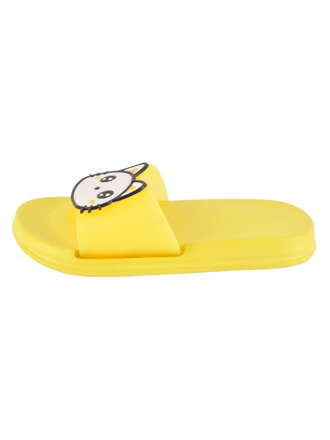 Kitty Face Slides for Girls - Yellow