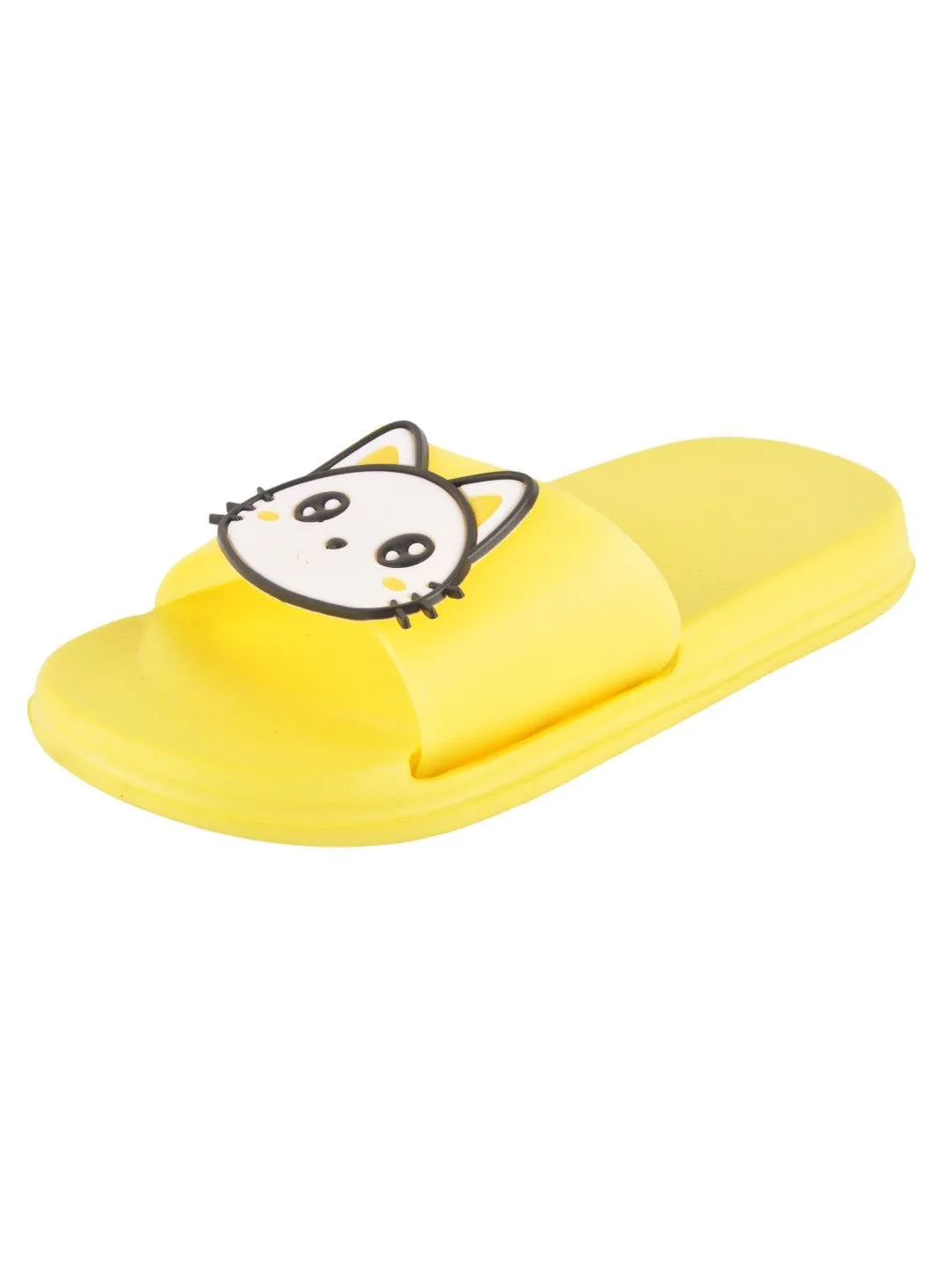 Kitty Face Slides for Girls - Yellow