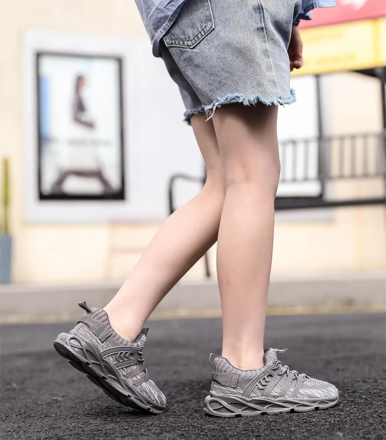 kkdom Kids Sneakers for Boys Girls Fashion Primary School Students Sports Shoes Gym Tennis Shoes Lightweight Breathable Running Shoes