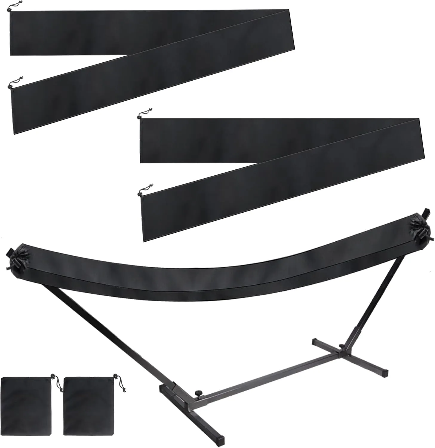 Klmnop 2 Pcs Hammock Sleeve Cover, 16 ft Lightweight Extra Long and Compact Camping Hammock Storage Protector Fits Most Hammocks(Black)