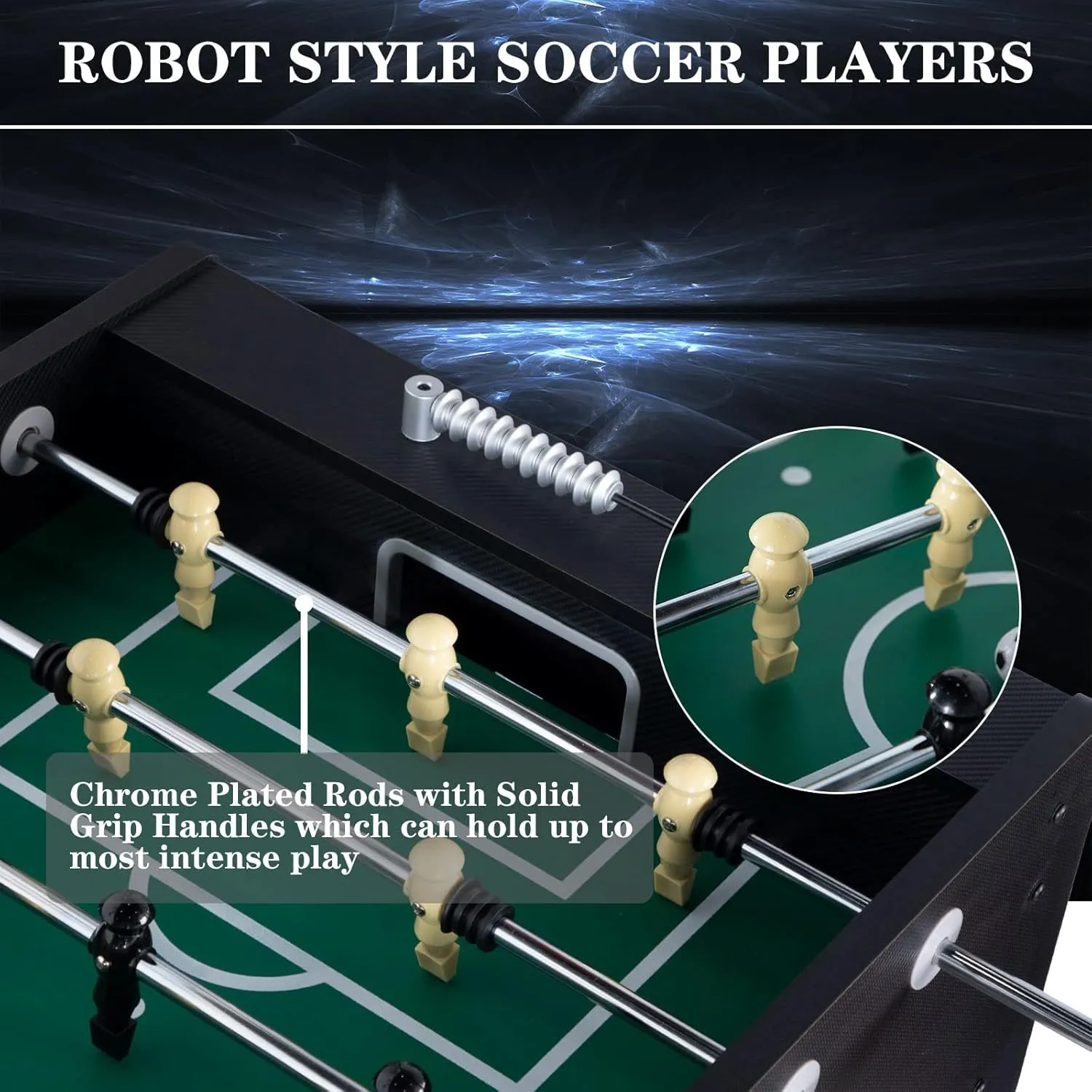 Large 55" Foosball Table Adult Size, Competition Full Size Soccer Game Table with 2 Balls, Leg Levelers & Heavy-Duty Legs, Arcade Football Table for Kids Family, Game Room