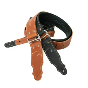 Leather & Chrome Guitar Strap
