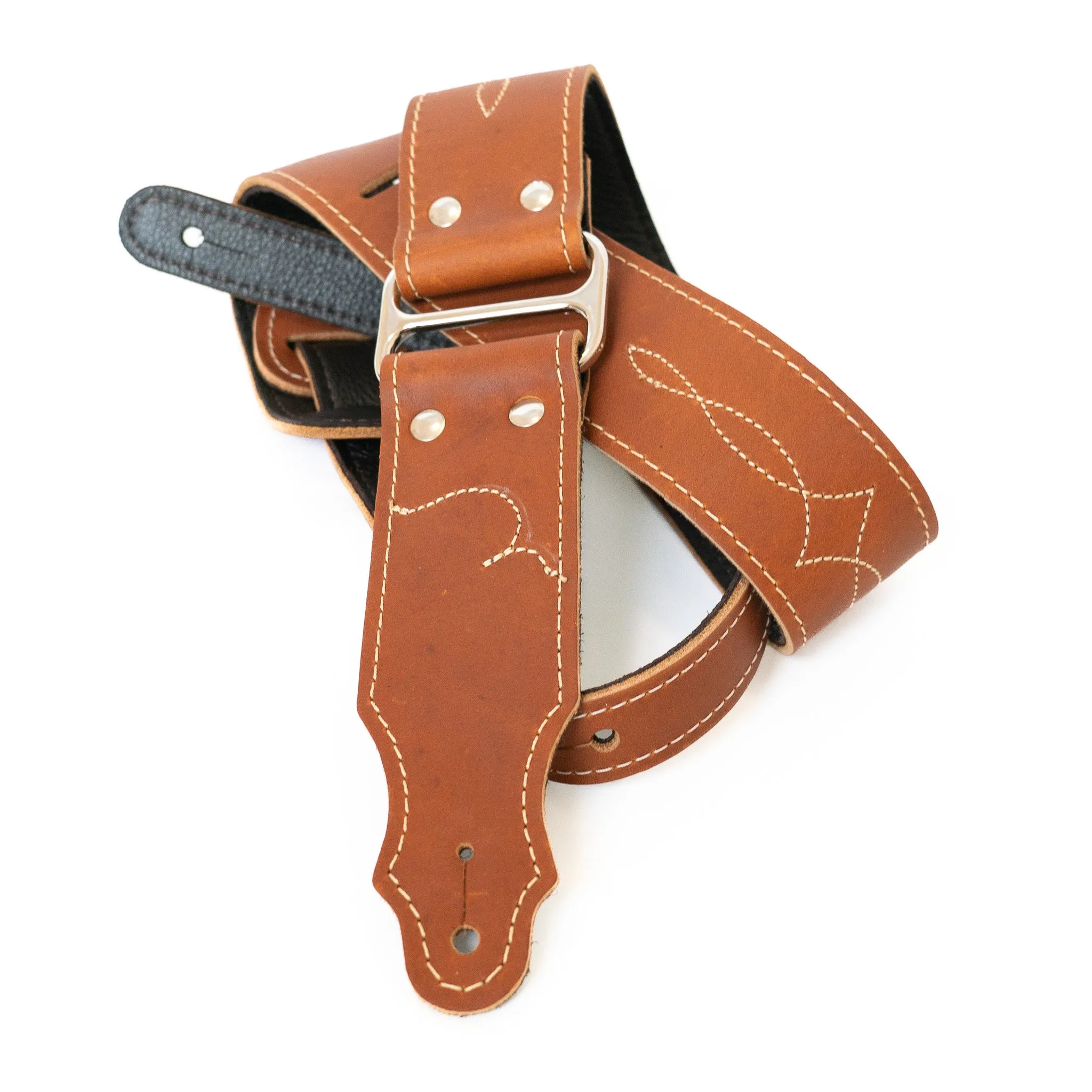 Leather & Chrome Guitar Strap