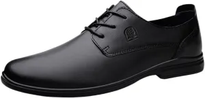 Leather Lace Up Soft Bottom Versatile Casual Oxford Comfortable Business Formal Shoes Rubber Sole Leather