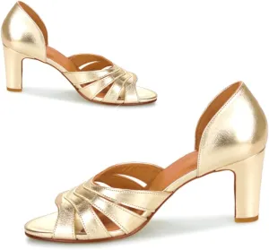 LEHOOR Women Chunky Heels Peep Toe Pumps Shoes Slip On Cut-out Block High Heels Dress Shoe D-Orsay Metallic Patent Leather Strappy Sandals Office Ladies Dressy Work Wedding Party Summer Chic 4-11 M US