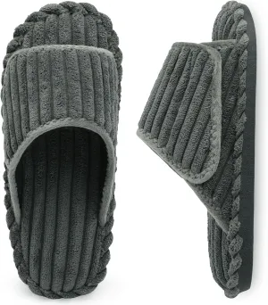 LeIsfIt Slippers for Women Adjustable Open Toe House Slippers Wide Diabetic Shoes Memory Foam Bedroom Slides Arthritis Edema House Shoes