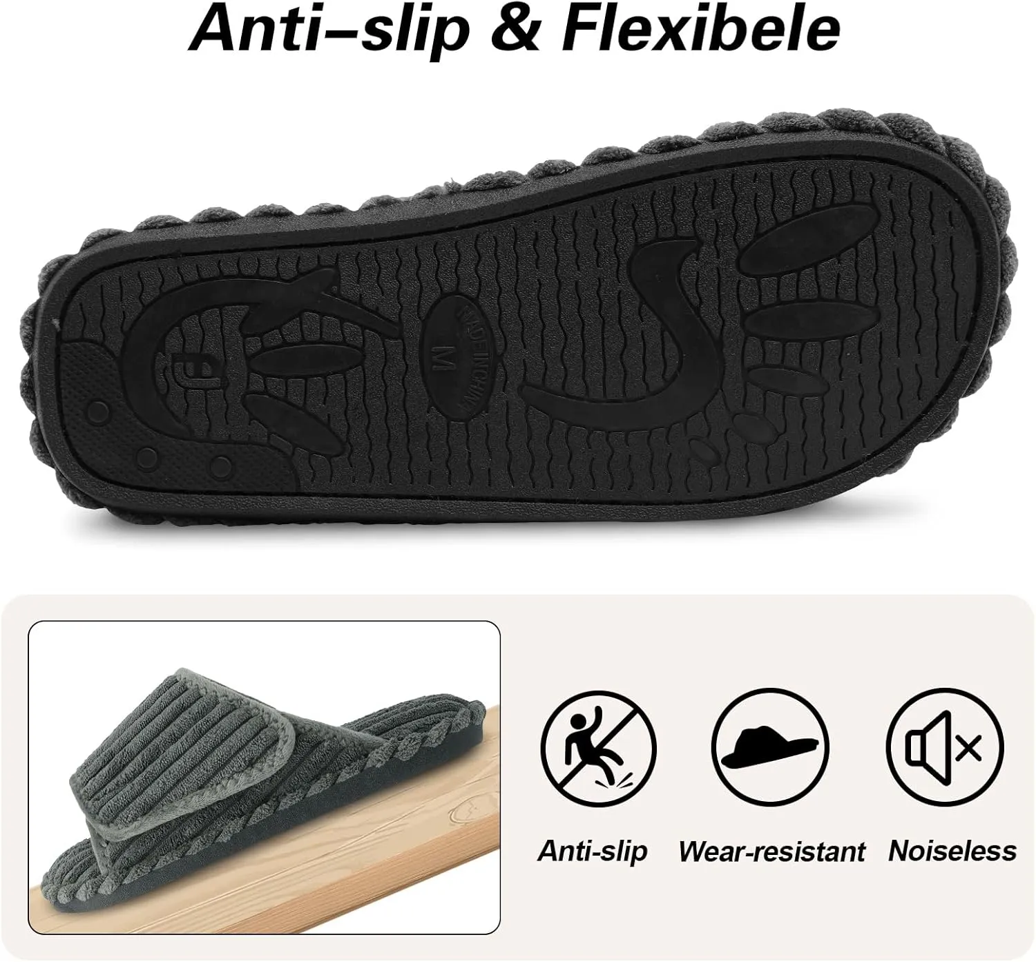 LeIsfIt Slippers for Women Adjustable Open Toe House Slippers Wide Diabetic Shoes Memory Foam Bedroom Slides Arthritis Edema House Shoes