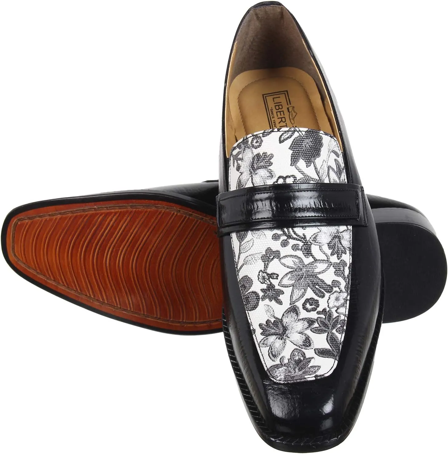 LIBERTYZENO Mens Genuine Leather Adults Tassel Loafer Slip On Dress Shoes for Prom Graduation