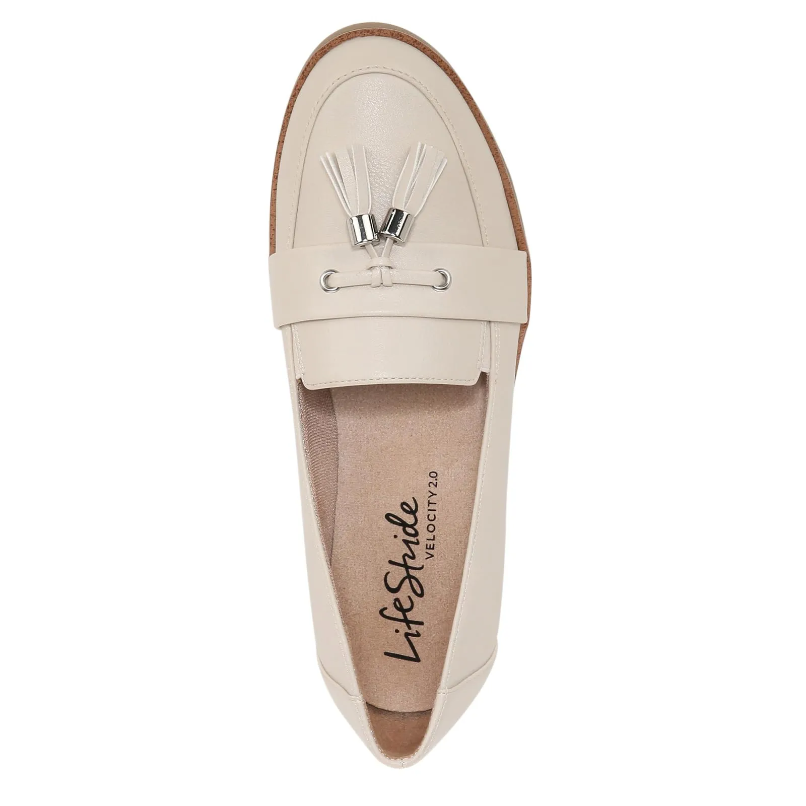 LifeStride Womens Zee Tassel Loafer Bone 10 W