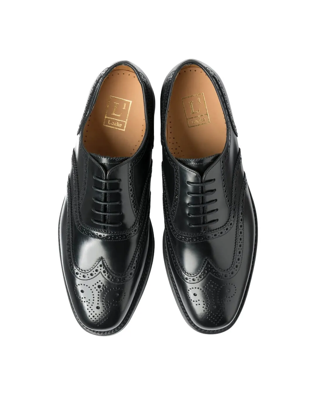 Loake Black 302 Oxford Wingtip Brogues Shoes