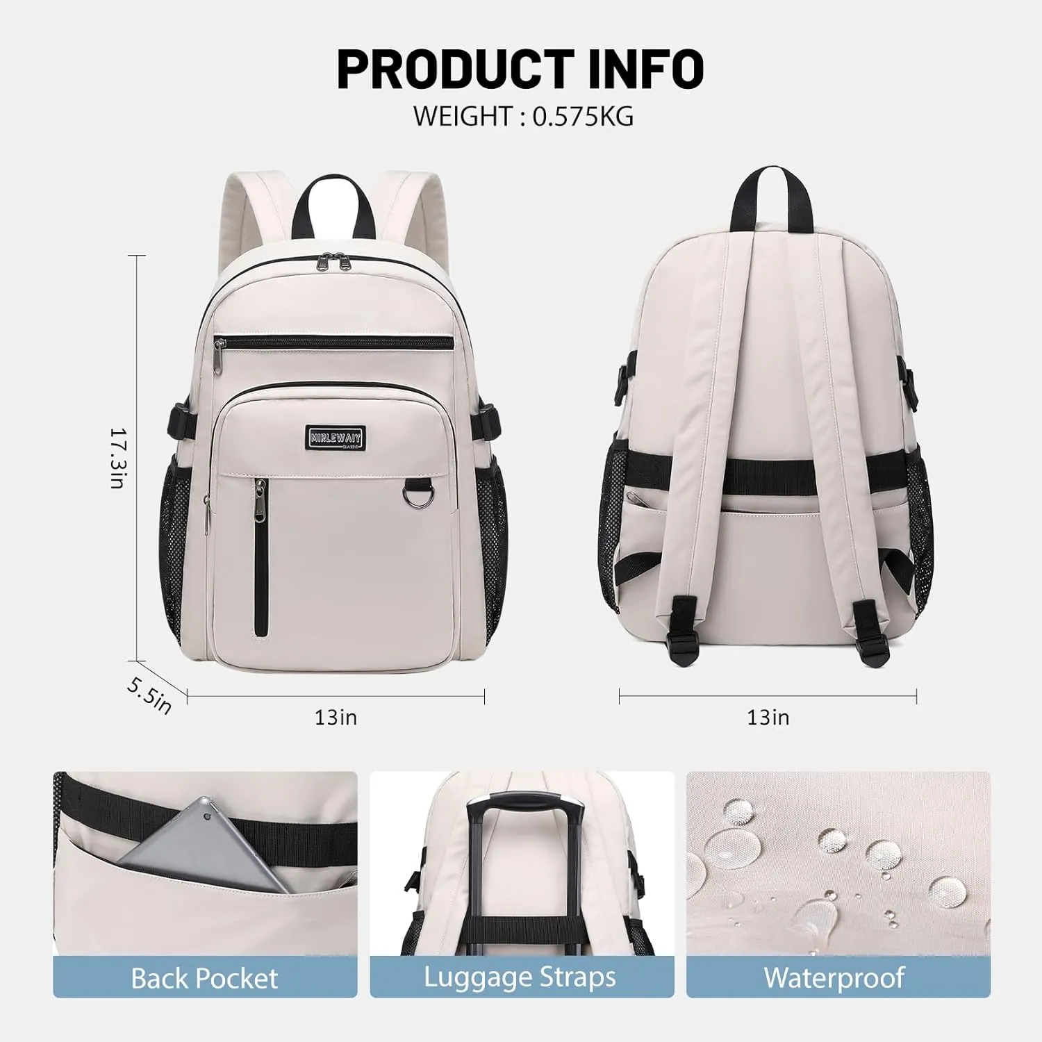 Lohol Lightweight Backpack for Teen Girls, Durable Galaxy Bookbag with 7 Pockets for School Travel (Blue Purple)