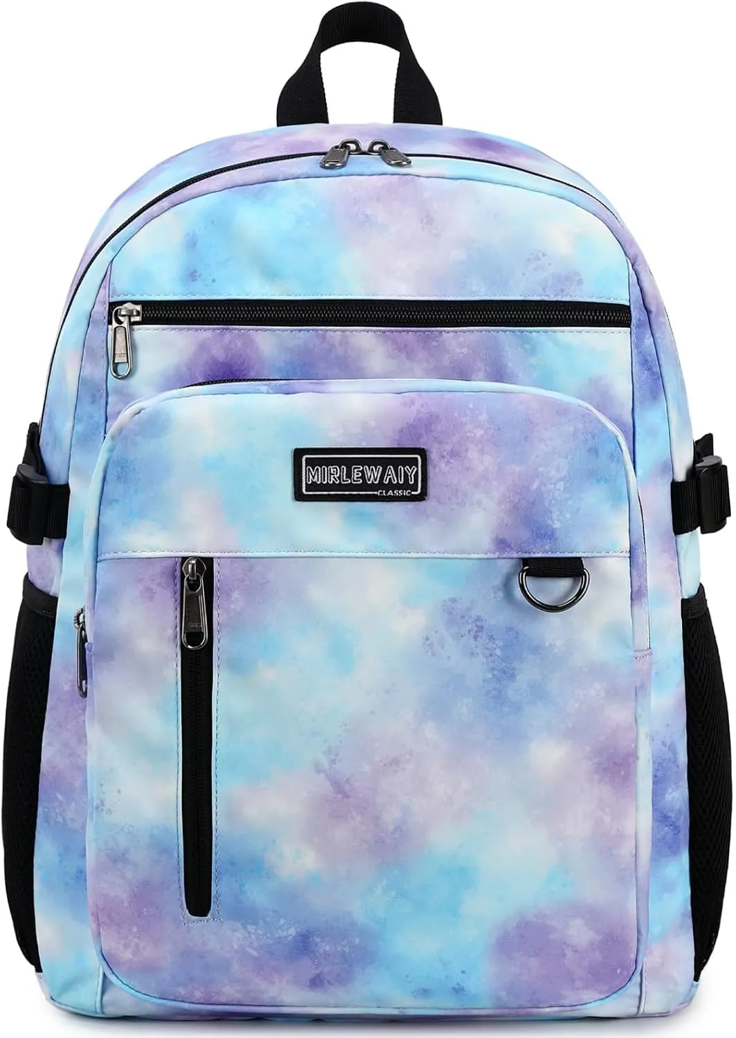Lohol Lightweight Backpack for Teen Girls, Durable Galaxy Bookbag with 7 Pockets for School Travel (Blue Purple)